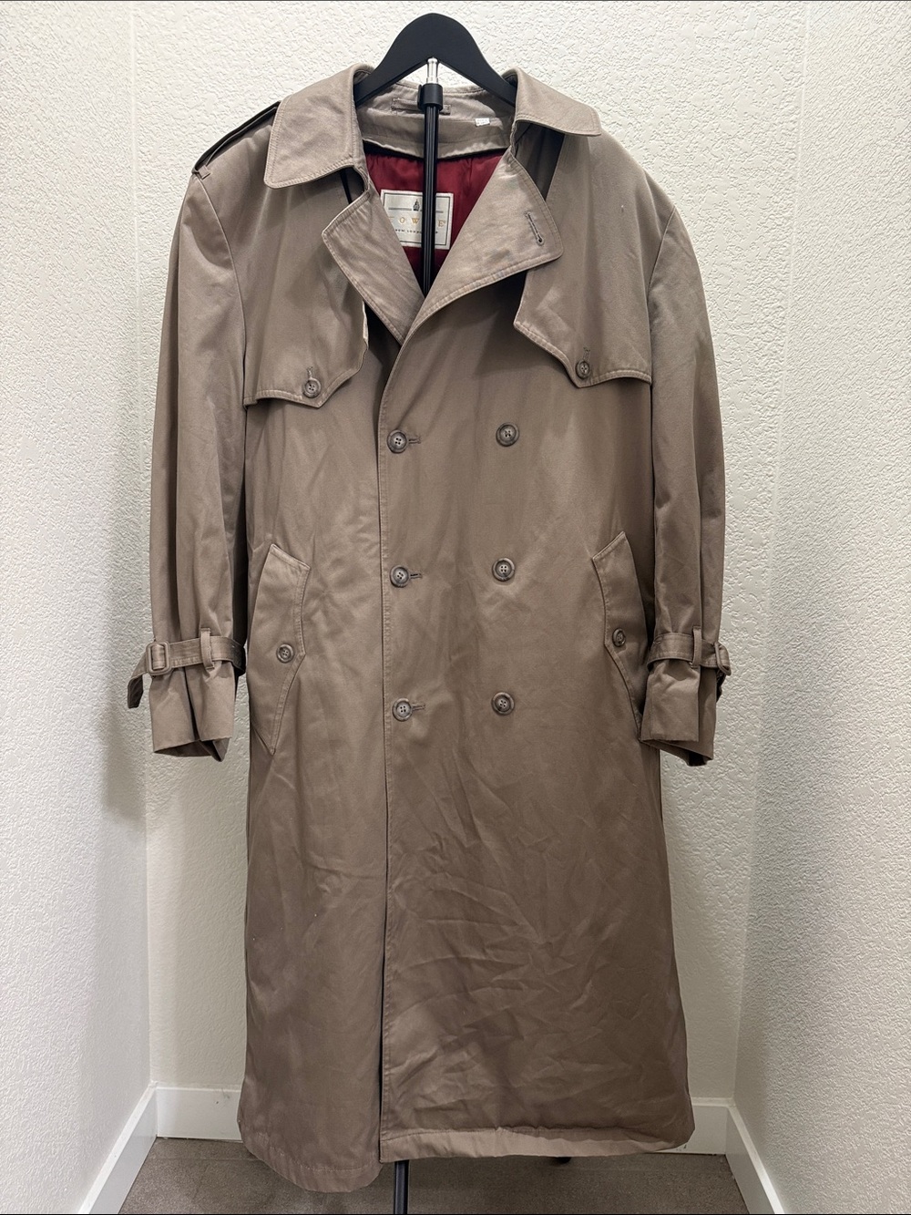 Vintage London Fog Towne Classic Men's Double-Breasted Trench Coat - Taupe